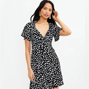 Loft flare polka dot short sleeved dress NWT size xs